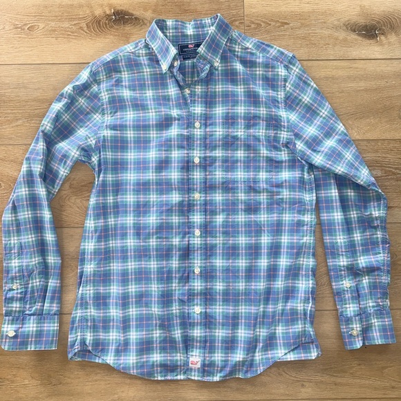 Like New Men's Vineyard Vines Blanchard Beach Plaid Performance Slim Murray, M - Picture 2 of 4